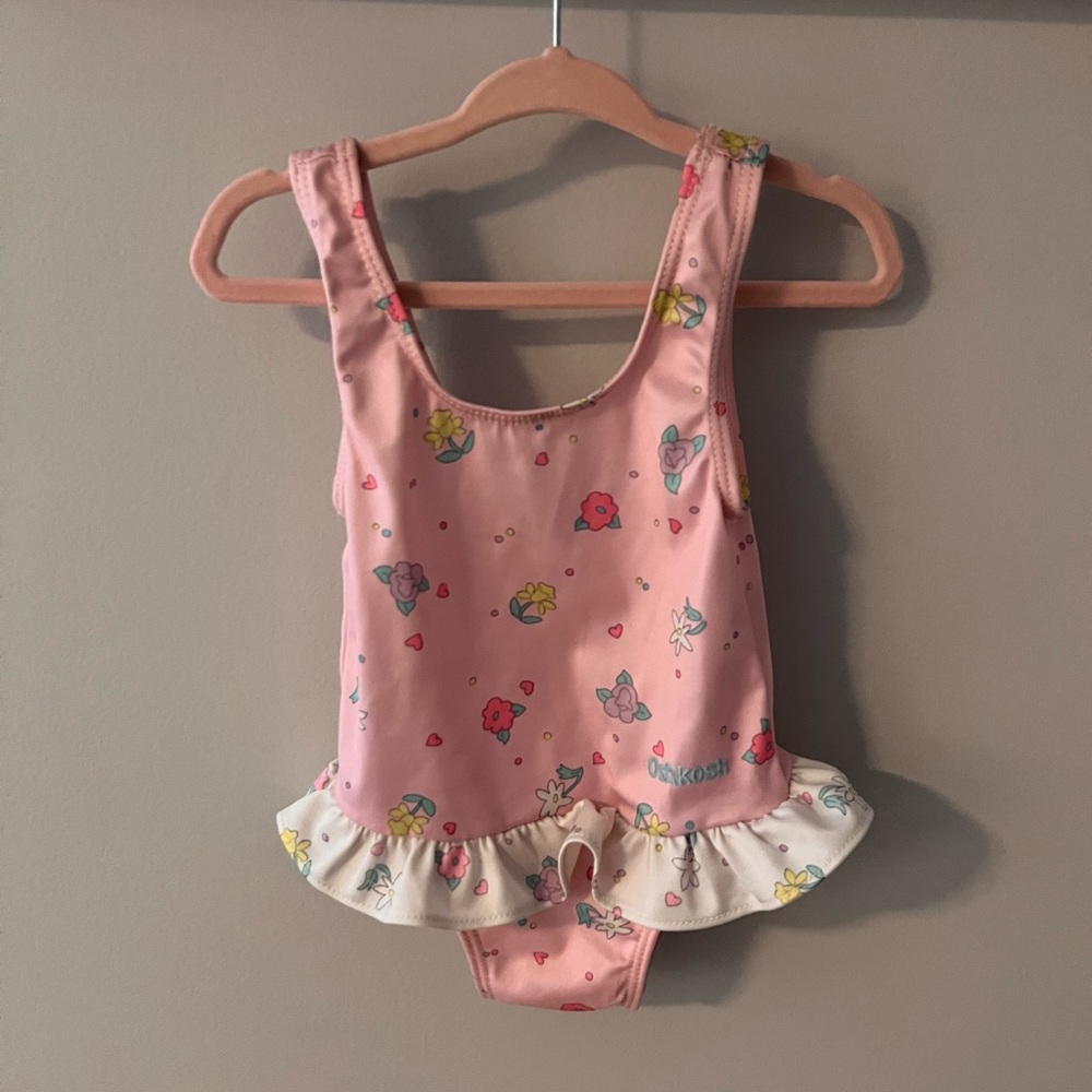 Vintage pink floral bathing suit